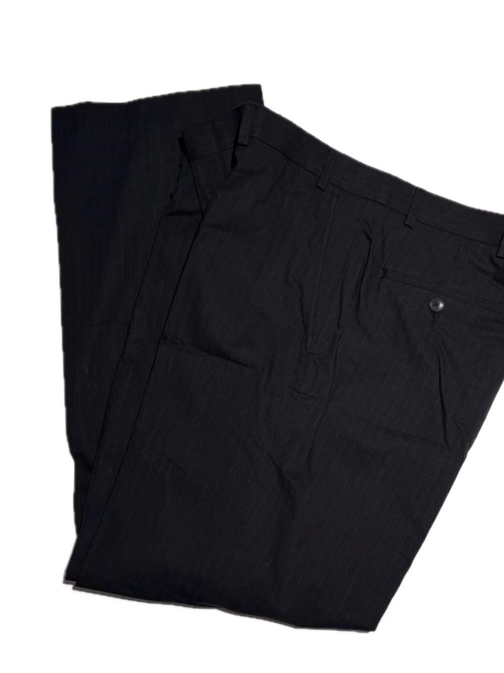 Billy London Black Pinstripe Trousers Mens 38x30 Dress Pants NWT